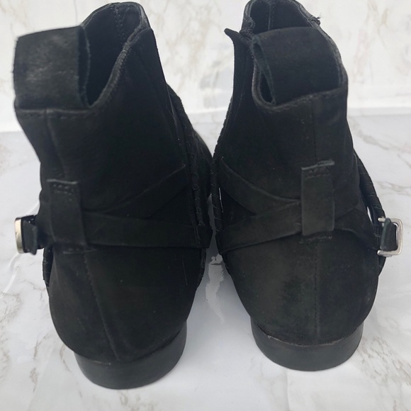 Jack Rogers black nubuck leather hand stitched harness detail booties size 6 - Picture 5 of 14